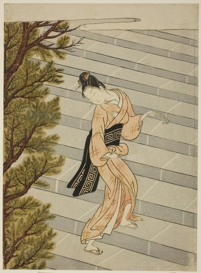 Subiendo los escalones cien veces de Suzuki Harunobu