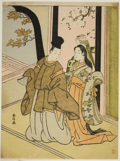 Cortesano y dama de Suzuki Harunobu
