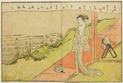 Ilustración de doble página del Vol. 1 de "Libro de imágenes de brocados de primavera (Ehon haru no nishiki)" de Suzuki Harunobu