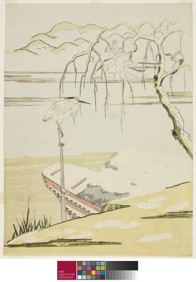 Garzas en la nieve, c.1768 de Suzuki Harunobu