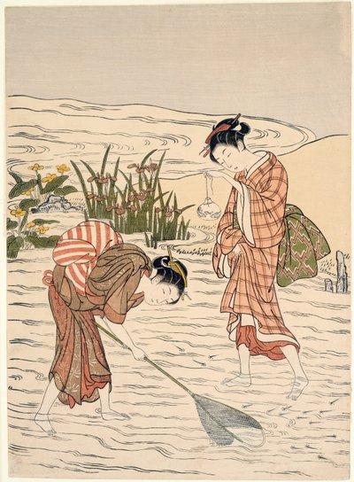 Pescando en aguas poco profundas de Suzuki Harunobu