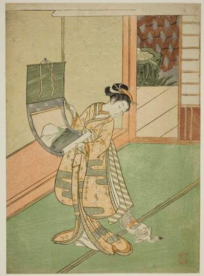 Colgando una pintura (parodia de la Tercera Princesa) de Suzuki Harunobu