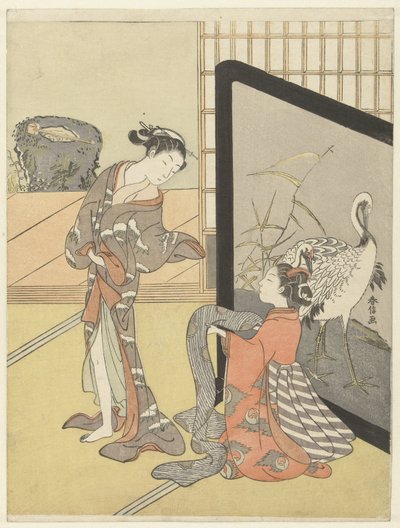 Elegir un obi de Suzuki Harunobu