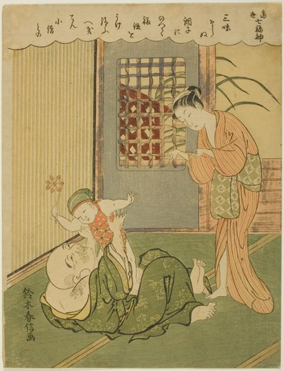 Hotei, de la serie "Siete dioses de la buena suerte en la vida moderna (Tosei Shichi-fukujin)" de Suzuki Harunobu