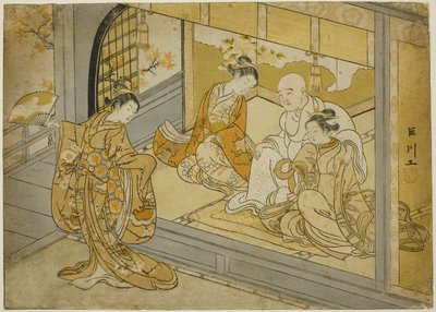 Hotoke Gozen bailando ante Taira no Kiyomori de Suzuki Harunobu