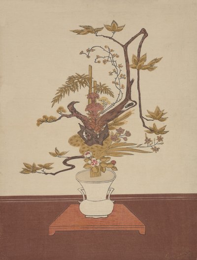 Arreglo floral Ike Bana en el estilo Ike-no-bo, probablemente 1765 de Suzuki Harunobu