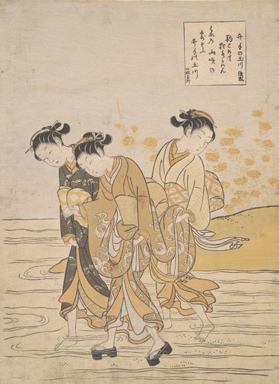 Río de joyas en Ide Ide no Tamagawa de Suzuki Harunobu