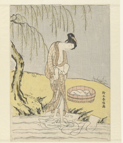 Lavadora de sábanas de Suzuki Harunobu