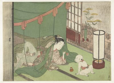 amor, pareja, y, niño de Suzuki Harunobu