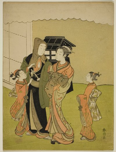 Amantes despidiéndose en la mañana de Suzuki Harunobu
