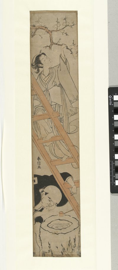 Chica en escalera de Suzuki Harunobu
