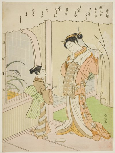 Poema de Nakatsukasa, de una serie sin título de Treinta y Seis Poetas Inmortales de Suzuki Harunobu