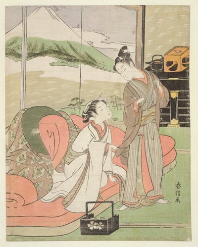 T H Riches 1913 Amante despidiéndose de una cortesana, c.1768-9 de Suzuki Harunobu