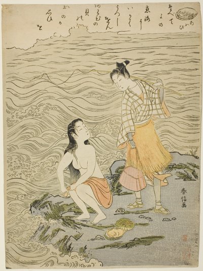 El abulón (Awabi), de una serie sin título de conchas de Suzuki Harunobu