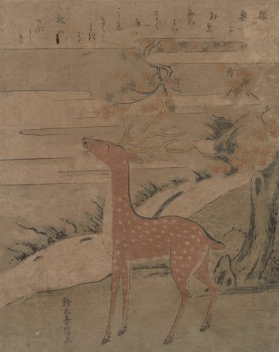 El grito del ciervo, ca. 1760 de Suzuki Harunobu