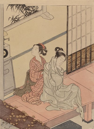 Las horas del toque de queda, de la serie Ocho vistas de salón de Suzuki Harunobu