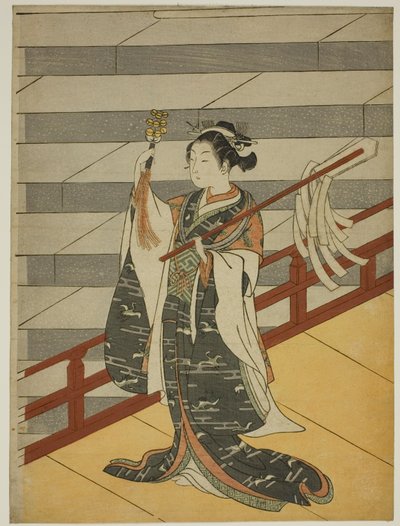 El Bailarín Kagura de Suzuki Harunobu