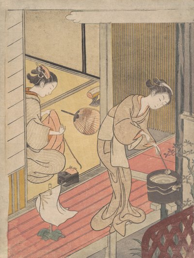 Las velas que regresan del toallero, ca. 1766 de Suzuki Harunobu