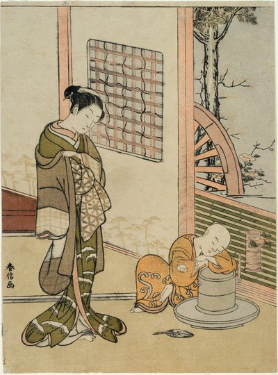 El chico del té dormido (parodia de Hokaso) de Suzuki Harunobu
