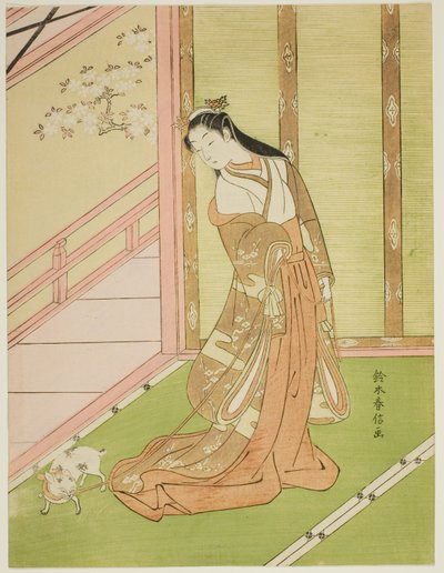 La tercera princesa y su gato mascota de Suzuki Harunobu