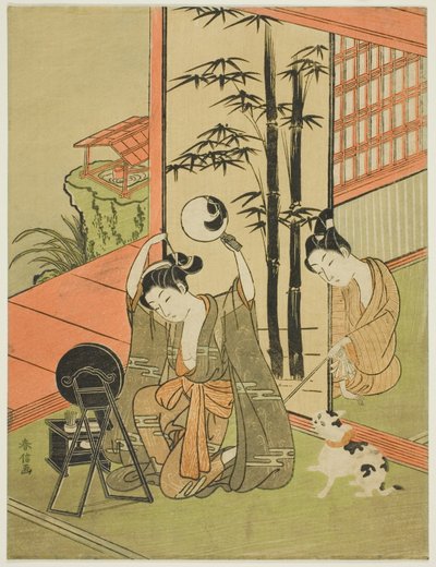 Haciéndole cosquillas en el pie de Suzuki Harunobu