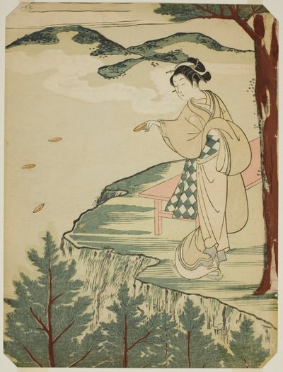 Lanzando Platos por un Acantilado de Suzuki Harunobu