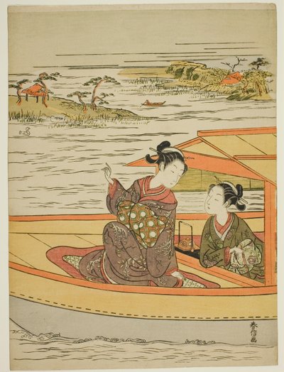 Dos bellezas en un bote de Suzuki Harunobu