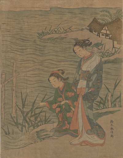 Dos señoritas en la orilla, ca. 1768 de Suzuki Harunobu