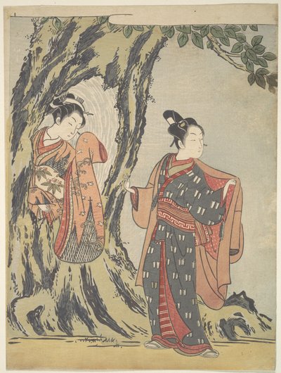 Dos jóvenes de Suzuki Harunobu