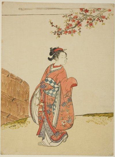 Bajo un árbol de durazno de Suzuki Harunobu