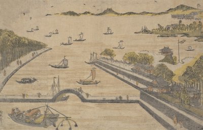 Vista de Fukagawa, Edo de Suzuki Harunobu
