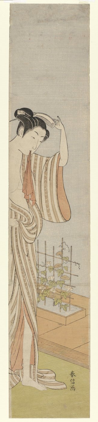 Mujer después de su baño de Suzuki Harunobu
