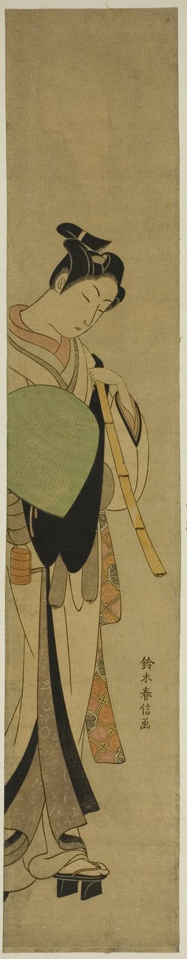 Joven vestido como un monje mendicante de Suzuki Harunobu