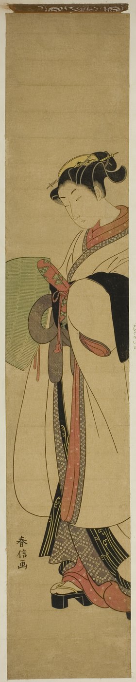Joven vestida como un monje mendicante de Suzuki Harunobu