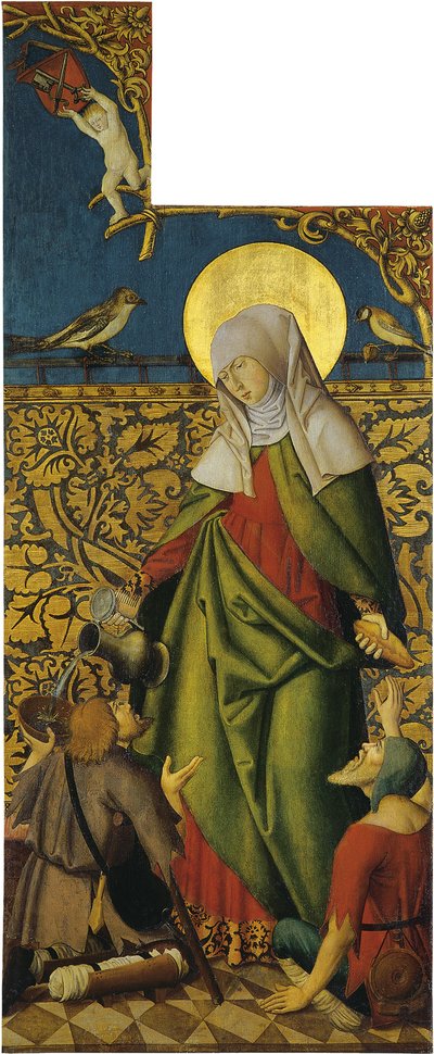 Santa Isabel con dos mendigos de Swabian master