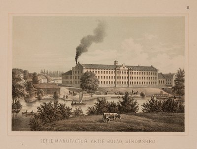Fábrica de algodón, Stromsbro, Suecia, c.1840 de Swedish School