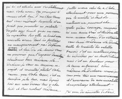 Carta de Hans Axel von Fersen a María Antonieta de Swedish School