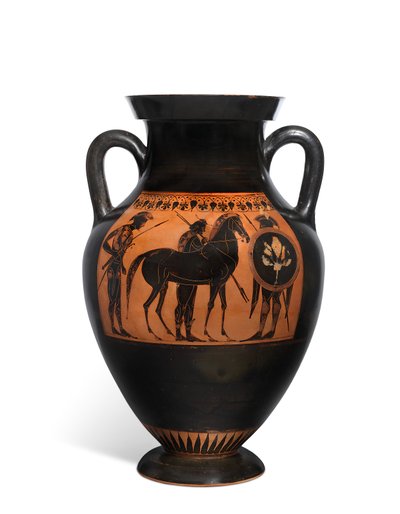 Ánfora ática de figuras negras, c.540-520 a.C. (cerámica pintada) de Swing Painter (attr.to)