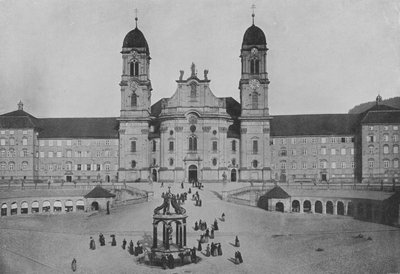 Einsiedeln, fachada del convento (foto en b/n) de Swiss Photographer