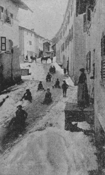 Calle en Liddes en invierno, Ruta del Gran San Bernardo de Swiss Photographer