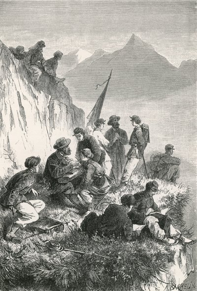 Estudiantes de botánica en las montañas de Swiss School