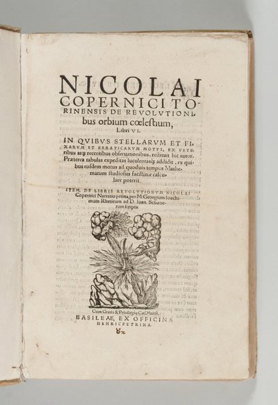De revolutionibus orbium coelestium de Nicolaus Copernicus (1473-1543) con De libris revolutionum Nicolai Copernici Narratio prima de Georg Johann Rheticus (1514-74), Basilea: Heinrich Petri de Swiss School