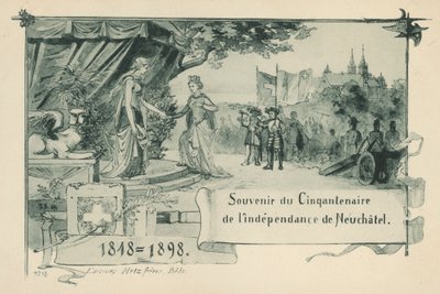 Cincuenta aniversario de Neuchatel declarándose una república dentro de la Confederación Suiza en 1848 de Swiss School