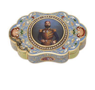 Caja de oro con retrato esmaltado del virrey Abbas I de Egipto, c.1820 de Swiss School