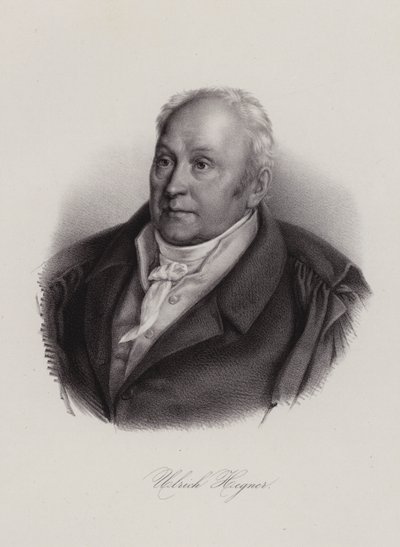 Hegner Ulrich, escritor y político suizo (grabado) de Swiss School
