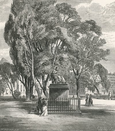 Monumento a Rousseau en la isla de Rousseau, Ginebra de Swiss School