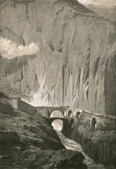 El Puente del Diablo.-Carretera de San Gotardo, Garganta de Schöllenen de Swiss School