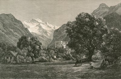 La Jungfrau y la apertura del valle de Lauterbrunnen, desde cerca de Interlaken de Swiss School