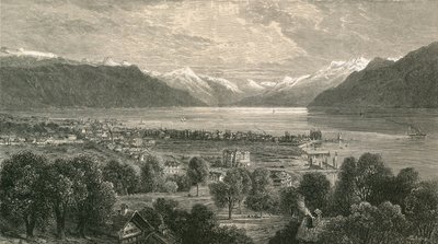 Vevey y la parte superior del lago de Ginebra, mirando hacia el valle del Ródano de Swiss School