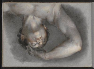 Hombre desnudo mirando hacia arriba de Sybrand Altmann